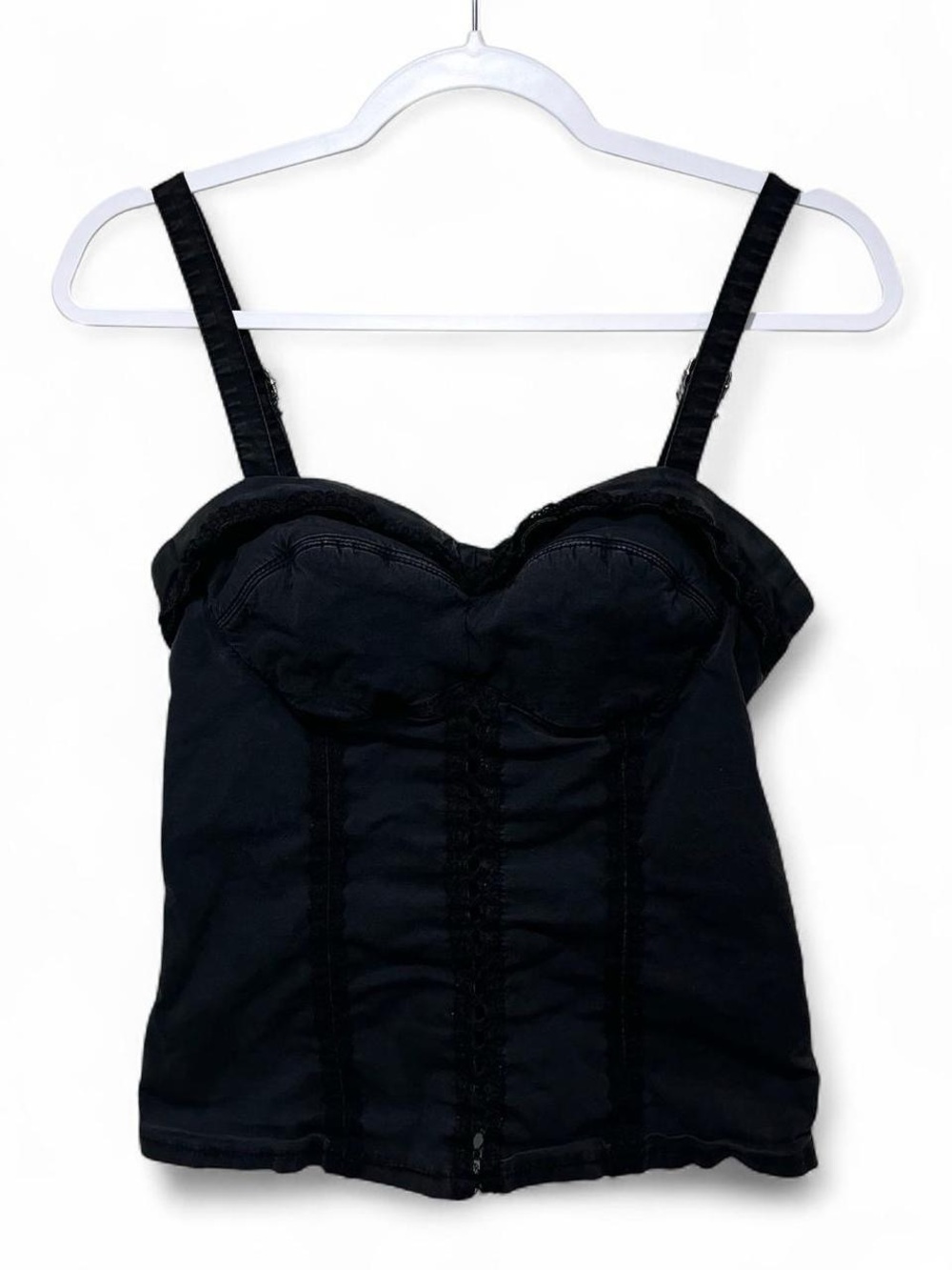 Royal Bones Black Bustier Camisole with Adjustable Straps